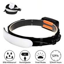 Linterna frontal LED de enfoque ajustable para pesca, luz de camping impermeable ultra brillante, luz de trabajo potente recargable por USB de alta luminosidad - multicolor - Ver 1