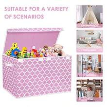 Homyfort - Caja de Juguetes Grande para Niños y Niñas, con Tapa Abatible y Divisor, Almacenamiento Multiuso, Rosa, 24.5 x 13 x 16 Pulgadas - Rosado - Ver 4