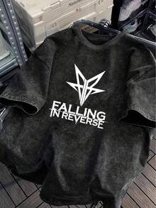 Camiseta de manga corta negra lavada vintage de 230 gramos de peso pesado - Talla grande para hombre y mujer, corte holgado, estampado minimalista, patrón vintage, top unisex de manga corta con cuello redondo grande para verano, exteriores y uso diario - Negro - Ver 6