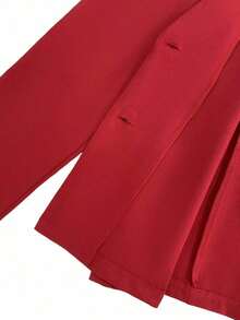 Chaqueta de blazer ajustada de manga larga y sexy para mujer, conjunto verde, chaqueta de traje para mujer, blazer verde para mujer, blusas sociales, ropa de oficina para mujer, ropa de negocios profesional, abrigo de invierno para mujer verde - Rojo - Ver 6