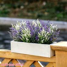 26pcs Artificial Lavender & Wheat Flower Garland, White + Purple, Plastic Fake Floral String Suitable For Outdoor Floral, Christmas Decor, Home Decor In Spring/Summer, Applicable For Outdoor Garden, Patio, Porch, Window Sill, Home Decor, Wedding, Farm Decor, Fade-Resistant, Hanging Style - Multicolor - View 9