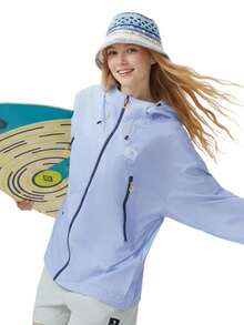 CAMEL CROWN Women's Lightweight Breathable Outdoor Sun Protection Jacket, Summer - Distant Mountain Blue - View 5