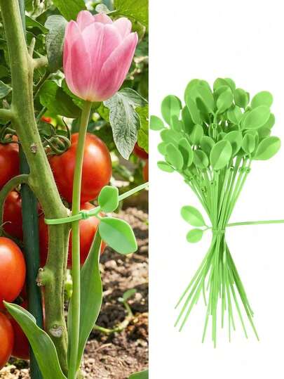 30 chiếc dây buộc nhựa hình lá màu xanh lá cây tự khóa, chịu nhiệt, có thể tái sử dụng, dùng để cố định cây trồng, thích hợp cho đồ dùng tiệc tùng, phông nền đám cưới, bó hoa, cổng hoa, trang trí nhà cửa, lễ tốt nghiệp và nhiều hơn nữa.