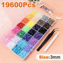 DIY Jelly AB Phone Case DIY Accessories 28-Grid Resin Colorful Rhinestone Box Mixed Size Colorful Round Rhinestones, Shoes, Diamond Painting, Water Bottle DIY, Phone Case Rhinestone Decorating Materials Support Rod Making Drill - Multicolor - View 2