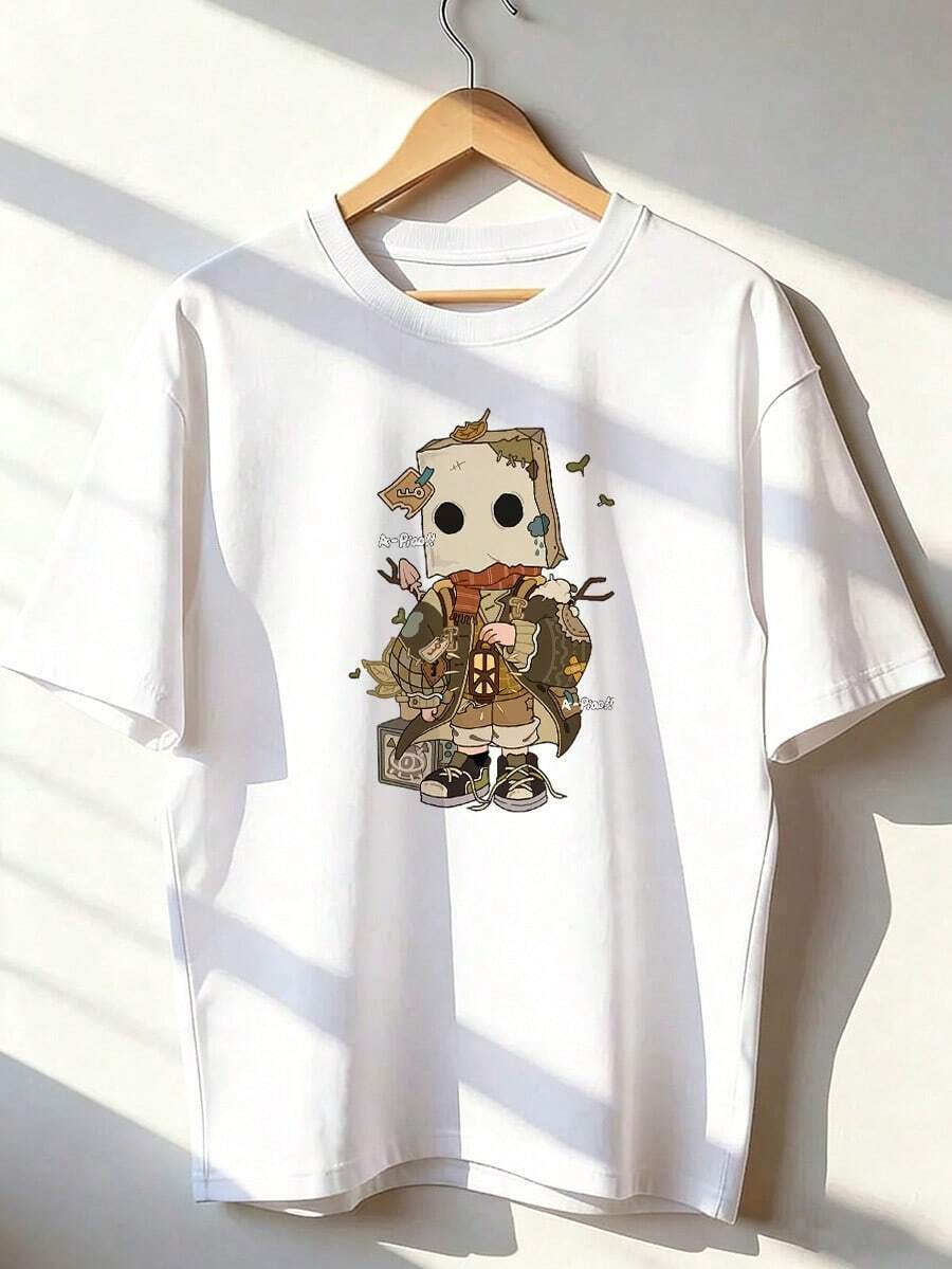 Camiseta de Manga Corta con Estilo Vintage y Fantasía,Camiseta de manga corta de moda para primavera y verano de 2026, hecha en México, 180 gramos. Estampado de dibujos animados, modelo de pareja, apta para uso interior o exterior. Cuello redondo, unisex, ideal para oficina y ocio. Paquete de una pieza. - WH-P631577SLNDXZGY504 - Ver 1