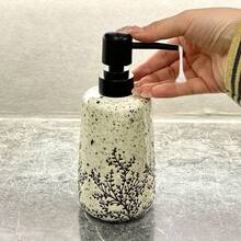 Elegant Minimalist Ceramic Liquid Soap Dispenser, White Soap Pump Bottle, Refillable Lotion/Shower Gel/Hand Wash Container, Bathroom/Rental Home Durable Ceramic Pump Bottle, Cosmetic Refillable Dispenser - 1pc White - View 4