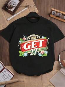 Camiseta de mujer con estampado gráfico vintage Blusas Bonito 100% Cotton - Negro - Ver 6