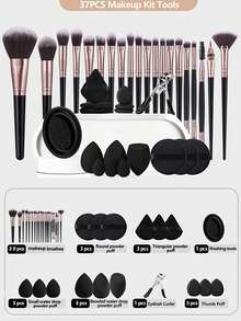 Bộ dụng cụ trang điểm 47 món bao gồm: 20 bộ cọ trang điểm, 3 bông mút trang điểm, 3 bông mút trang điểm mini, 3 bông phấn tròn, 7 bông phấn tam giác, 3 bông phấn dạng cushion mini, 1 dụng cụ vệ sinh cọ trang điểm và 1 dụng cụ uốn mi. - Nhiều màu - Xem 9