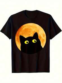 Camiseta unisex, para hombreDe una sola piezaCuello redondoDe manga cortaSuperior,Con características destacadasaJuguetónNegroGatoDiseño,VersátilparaTodosEstaciones del añoyInformalWear,ropademujer,blusasparamujer,topsdemujer,playerasdemujer, GráficoimpresoAmigable con la piel, estilo de los 90Retro, Ropa Urbana, De ModacasualCamisetas, GráficasimpresoAmigable con la piel, estilo de los 90Retro, Ropa Urbana, De Modacasualcamisetas - Negro - Ver 1
