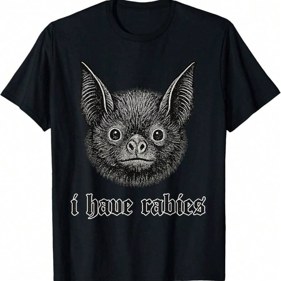 I Have Rabies Bat Vintage T-Shirt - Black - View 1