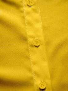 Camisa de mujer casual de manga larga a rayas con un solo abotonado - Amarillo - Ver 5