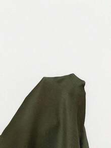 Camiseta sin tirantes minimalista con nudo delantero para mujer, ideal para el verano - Verde militar - Ver 6