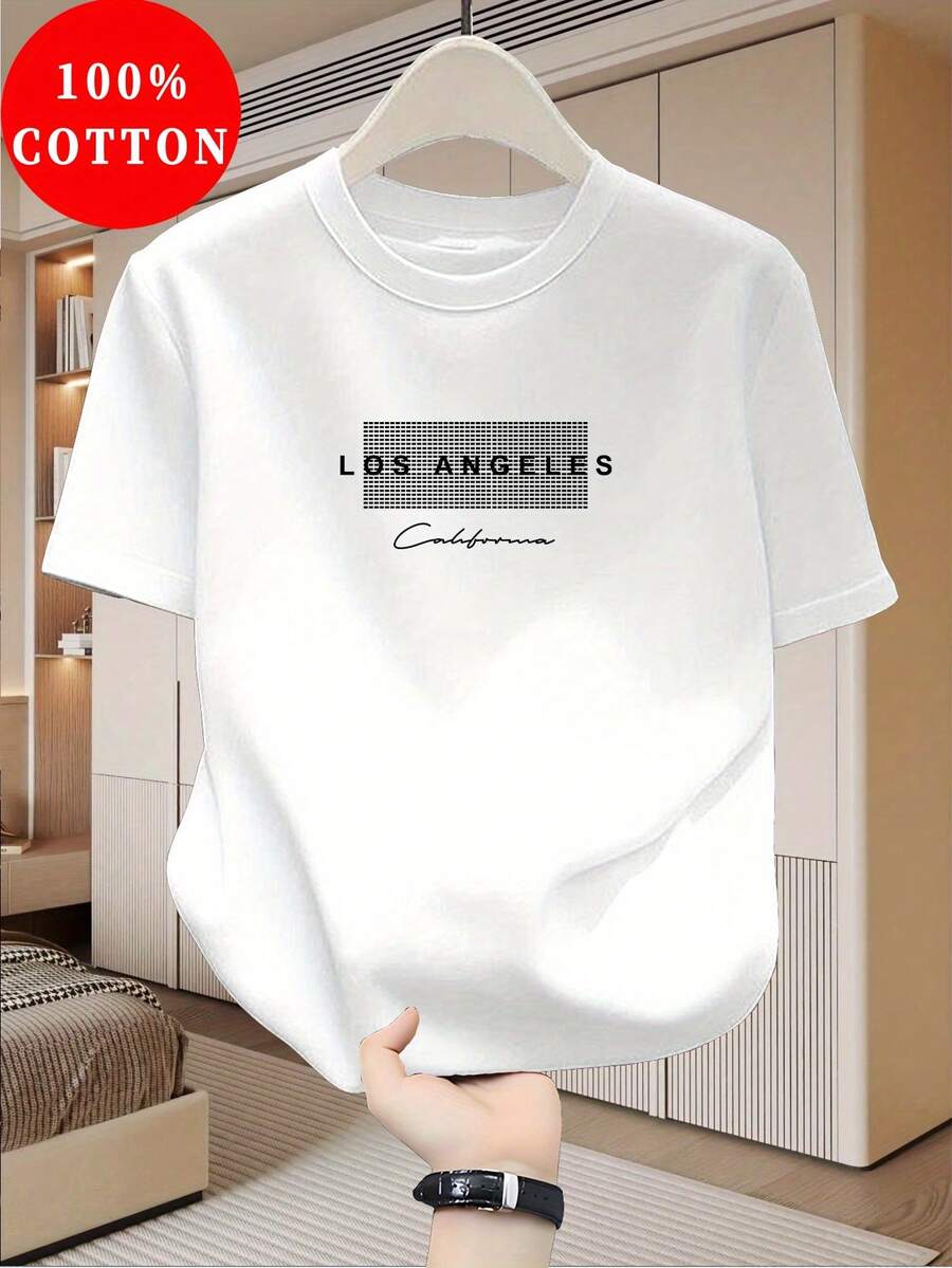 Men's T-Shirt For Spring And Summer - 白色 - 查看 1
