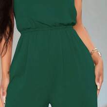 Women's Palazzo Jumpsuit - Comfortable, High Quality, Perfect For Everyday Wear - 墨綠色 - 查看 2