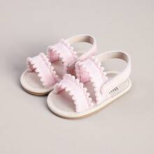 1 par de sandalias respirables de unicolor y lindas para bebés recién nacidos, adecuadas para el verano - Rosa - Ver 8