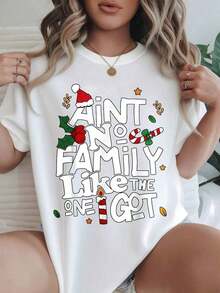 Women's Vintage Style Short Sleeve Casual T-Shirt - There's No Family Like Mine, Round Neck, Summer Top, Machine Washable, Ladies' T-Shirts, Casual Outfit, Modern Look, Comfortable Fit.

BlackFashion - 白色 - 查看 7