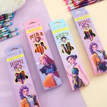 12 pièces/set Stylos marqueurs fluorescents double-pointe de dessin animé, cadeau pour filles, cadeau de haute valeur pour la rentrée scolaire/anniversaire/vacances [livraison aléatoire] - Multicolore - Voir 3