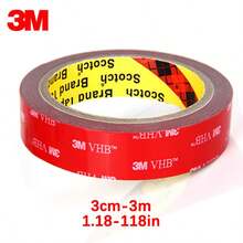 3M 3 Meters Double-Sided Tape,  Invisible Adhesive, Waterproof & Thick, Suitable For Home Decor, Car Accessories, Foam Tape, High Temperature Resistant, Length 3 Meters - 3 Meters In Length - View 12