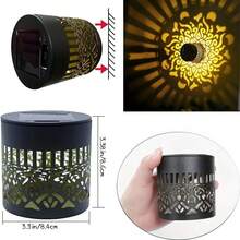 Solar Fence Lights, Metal Solar Outdoor Wall Deck Step Lights Mandala Theme Waterproof Fence Lights, Solar Wall Lights, Suitable For Garden, Lawn, Patio, Stairs, Yard Garden Decoration, Front Door Decoration, Christmas Party Decoration - Black Solar Lamp - View 4