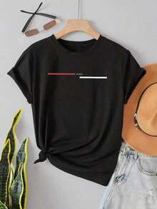 And  Women's Graphic T-Shirt | Basic Style With Minimalist Design | 100% Cotton Fabric | Soft And Comfortable | Perfect For Everyday Wear And As A Gift. | White Crew Neck T-Shirt | Made And Shipped In Mexico | Unisex Fit Men's T-Shirt Women's Tops Sweatshirts Y2k T-Shirt Shirt - 黑色 - 查看 2
