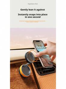 Vacuum Suction Phone Mount, Double-Sided Strong Hold, Foldable Extendable Mobile Stand For Stable Viewing - Orange - View 7