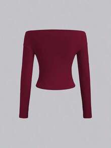 Conjunto de 3 piezas para mujer: Blusa de manga larga hombros descubiertos, blusas cortas entalladas, cómodas y amigables con la piel, versátil y estilizador - Multicolor 10 - Ver 3
