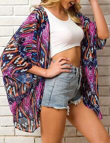 2026 New Beach Print Chiffon Women's Cardigan Sunscreen Jacket - Geometric Flower - View 5