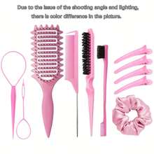 Set de 3/11 cepillos de pelo profesionales | Herramientas para realzar los rizos con peines y accesorios, perfecto para madres, hermanas, mujeres - Multicolor - Ver 12