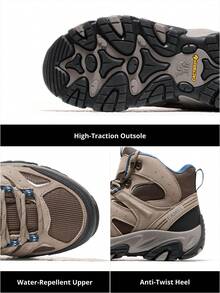 CAMEL CROWN Women's Waterproof Anti-Slip Outdoor Hiking Shoes, Durable Shock-Absorbing High-Top Trail Hiking Boots - Dark Brown - View 5