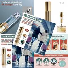 Perfume Travel Refillable Bottle Cologne Portable Atomizer Fragrance Scent Sprayer Pump Fill From Bottom Mini Pocket Size 5ml For Travel Essentials And Best Gift - Gold - View 2