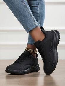 Neue Damen-Sneaker in Großen Größen, Lässig, Leicht und Bequem, Komplett Schwarz, Arbeitsschuhe, Herren-Sneaker, Laufschuhe, Arbeitsschuhe für Catering und Küche am Labor Day - Schwarz - Übersicht 5