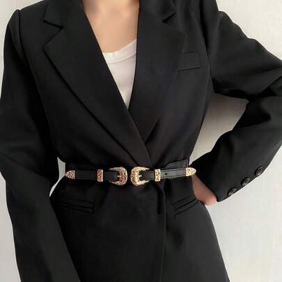 1pc Retro Waist Belt, Versatile Waist Cincher For Dresses & Suits, Elastic Skinny Waist Band, Suitable For Women's Daily Wear