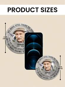 Catygift Custom 2D Flat Memorial Car Visor Clip, Personalized Engraved Memorial Item, Gift For Loved One, Customizable Photo Name Year Background - As Shown - View 13