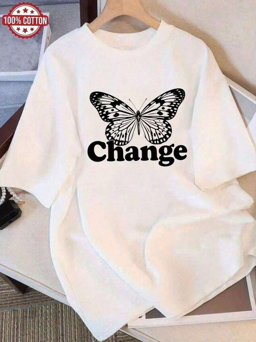 Playera Blanca Mujer con Diseño de Colores Pastel, Estilo Soft Grunge - Negro - Ver 1