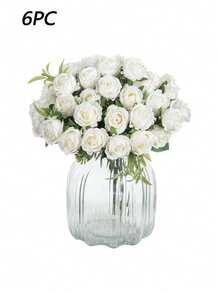1/6pcs Artificial Rose Bouquet, 10 Realistic Artificial Flower Heads Centerpiece Decor, Perfect For Home Decoration, Wedding Bridal Bouquet, Bedroom, Living Room, Dining Table, Wall, Patio And Garden Decoration. - Multicolor - View 10