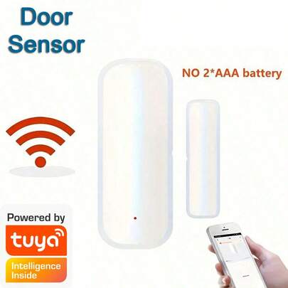 EMASTIFF Sensor de puerta WiFi inteligente de 2.4G, detectores de apertura y cierre de puerta, sistema de doméstica inteligente que funciona con la aplicación Tuya/Smart Life (no incluye batería)