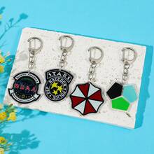 RE Biohazard Series Acrylic Keychain - Umbrella Company/North America BSAA Logo/Star Police Department Badge, Cool And Compact Pendant Decoration, Backpack Wallet, Car Key Metal Keychain Accessories, Gift For Friends. - Multicolor - View 4