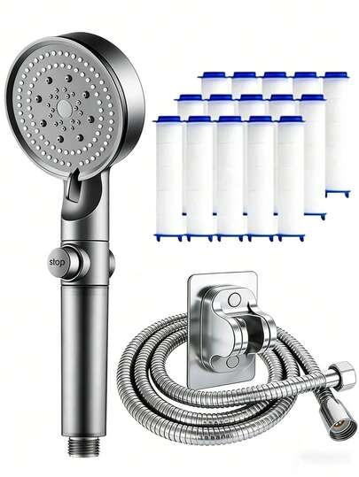 Vòi sen cầm tay đa năng 5 chế độ điều chỉnh áp lực cao với chức năng tạm dừng một chạm, kèm 9 bộ lọc thay thế, vòi sen phòng tắm áp lực cao, trải nghiệm tắm thư giãn như ở spa, phụ kiện thiết yếu cho phòng tắm hiện đại và xe RV, nâng cấp phòng tắm của bạn cho trải nghiệm tắm sang trọng, món quà lý tưởng và lựa chọn cải tạo phòng tắm hoàn hảo.