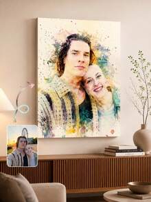 1幅个性化无框海报，舒适的室内装裱帆布画，婚礼纪念品，毕业纪念品，可定制纪念礼物，适用于婚礼、母亲节、父亲节、毕业典礼、生日派对、房间装饰，可定制，卧室装饰，定制礼物，图片，照片，装裱墙画，送给闺蜜的礼物，送给家人的礼物，生日礼物 - 彩色 - 查看 4