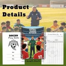 1pc A5 Football Training Theme Personal Organizer, Cover Illustration Of Explaining Tactics To Players, Suitable For Tactical Planning Notebook, Football Match Record Book, Game Analysis Notebook, Essential For Coaches | Football Event Record | Football Training Specific | Best Gift For Football Fans, Coaches, Male And Female Friends - A5 - View 2
