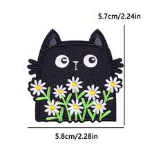 Bộ 3 miếng vá thêu hình mèo và hoa, miếng vá ủi lên quần áo, hình động vật hoạt hình, huy hiệu dán nhiệt DIY. - nhiều màu - Xem 5