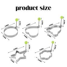 Juego de 5 moldes para hacer aros fritos, multifuncional para el desayuno - 1 - Ver 8