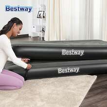 Bestway 67922 3-In-1 Inflatable Mattress, Inflatable Camping Mat, Inflatable Bed, Flocked Surface For Backpacking, Hiking, Portable Camping Mat - Black - View 3