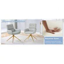 [2 Piece Set] European Lightweight Luxury Swivel Chair, 360° Sound Rotating, 2-Piece Set For Dining Rooms / Relaxation Areas. - Light Grey - View 8