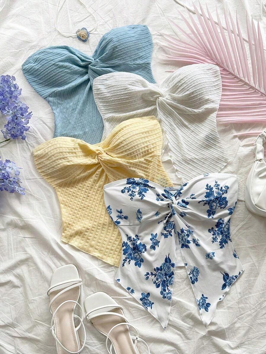 Tops tubo multicolor para mujer, para verano, vacaciones, festivales, conciertos, fiestas en la playa, salidas de verano - Multicolor 2 - Ver 1