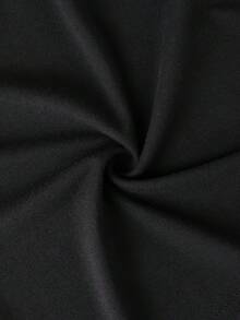 1 pieza de camiseta de manga corta para niño, estilo veraniego - VERSIÓN MINIATURA DE MI PADRE, estampado a doble cara, top casual, 180g, 100% algodón. - Negro - Ver 5