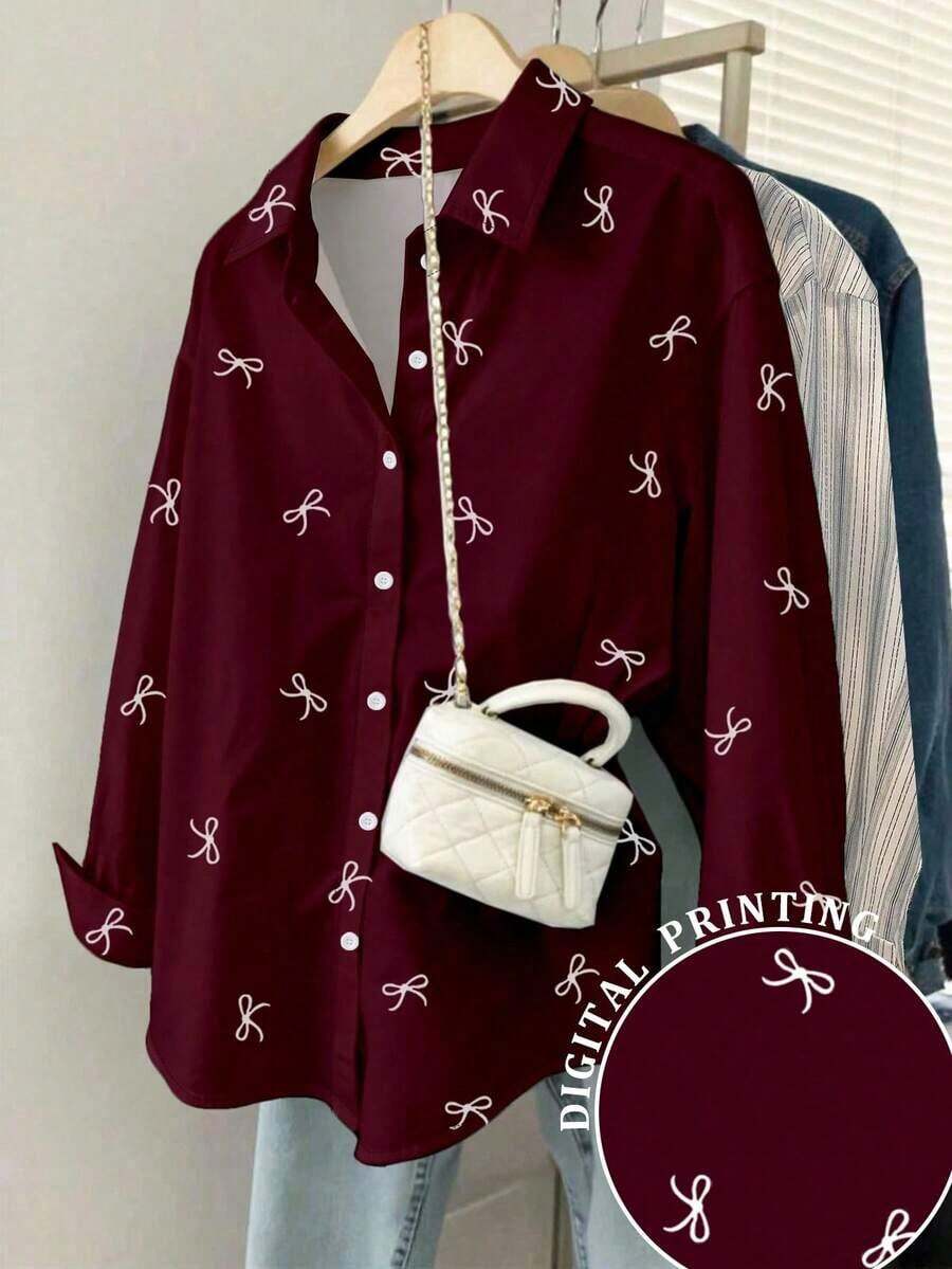 Camiseta holgada de manga larga de unicolor con un solo pecho para mujer - Multicolor 6 - Ver 1