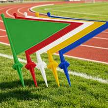 1 Peça Bandeira Marcadora de Solo de Plástico - Bandeira de Sinalização Externa com Espigão. Esta é uma Bandeira de Canto de Plástico para Campos Atléticos, um Acessório de Marcação Padrão para Futebol, Hóquei e Outros Campos Esportivos, Principalmente Usada para Marcar Limites de Campo e Posições de Área de Chute de Canto, Altamente Durável, Pode Ser Usada como Bandeira de Sinalização para Construção de Equipes ao Ar Livre, Eventos Esportivos Divertidos, Amplamente Aplicável - A - View 1