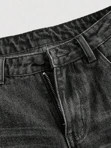 Girlism Pantalones vaqueros anchos y holgados estilo vintage Y2K, pantalones de mezclilla de pierna ancha, ropa de calle Harajuku , estilo retro de los años 2000, para adolescentes, primavera y vuelta al colegio - Negro - Ver 3
