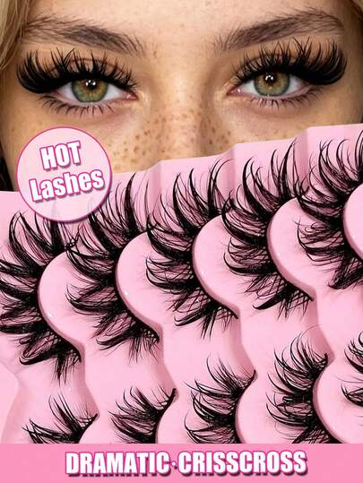  Asiteo 5 Pairs Of Wet Look False Eyelashes Anime Manga Style Comfortable Versatile Curling Faux Mink Eyelashes Extension Makeup,Gift For Graducation,Eyelashe For Vacation